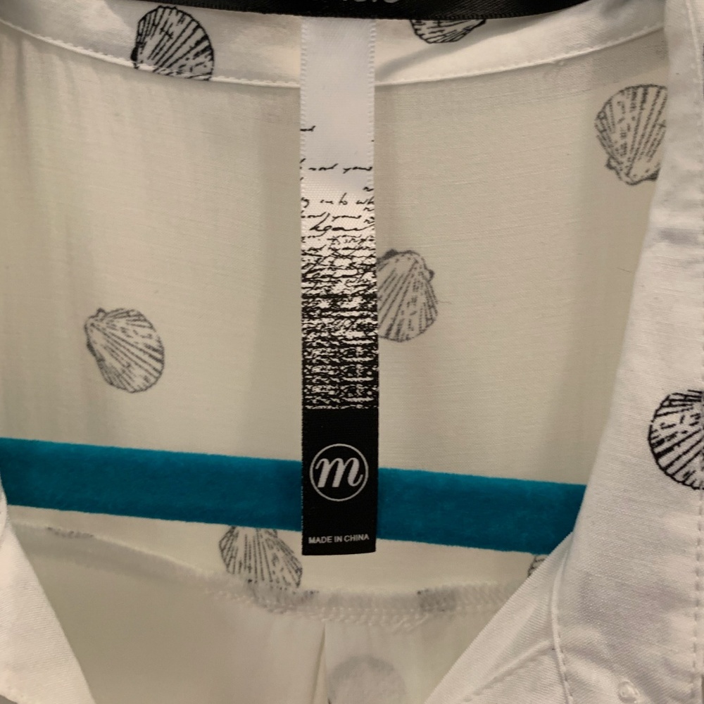 NWOT Seashell Print Nautical Shirt Dress Kensie M - Picture 4 of 8